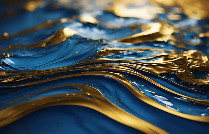 Royal Blue and Gold Waves Texture